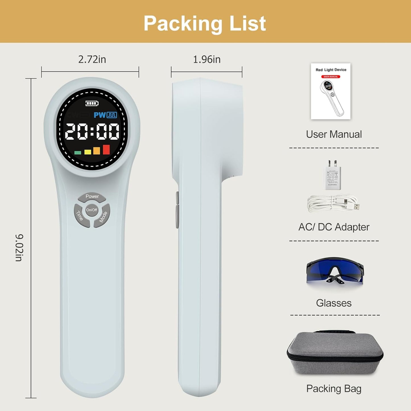 Infrared, Handheld Cold 𝐋ight - Pet Red Light 𝐓herapy Device