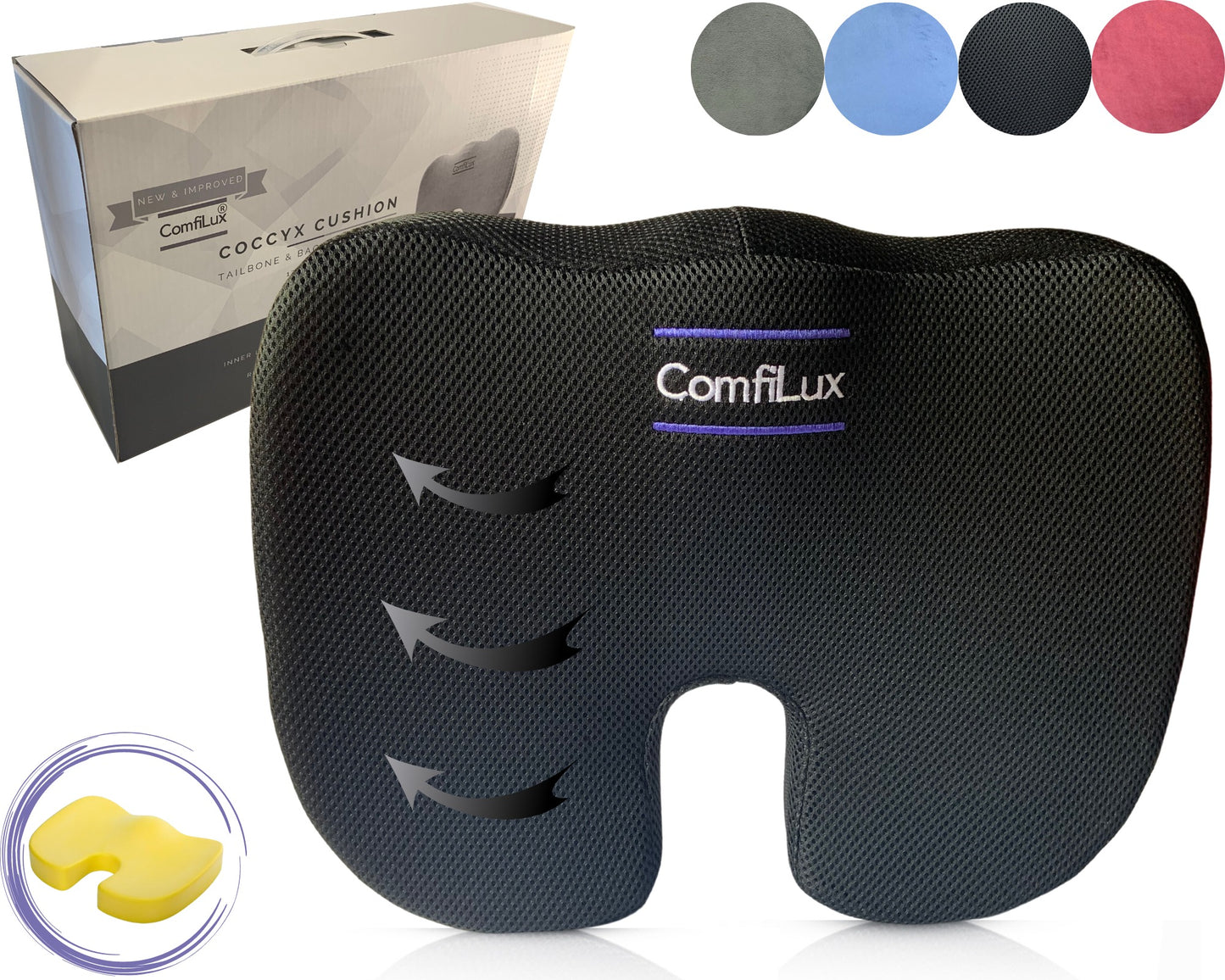Comfilux Seat Cushion Black Hero