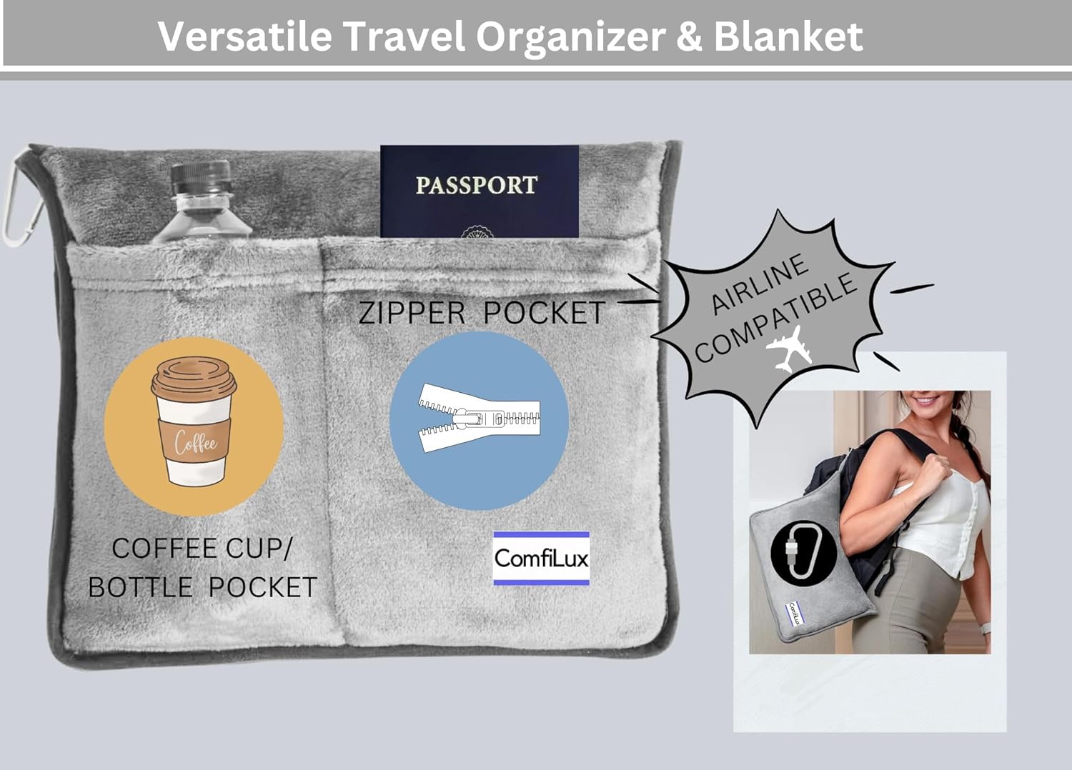 Travel Pillow and Blanket Feature