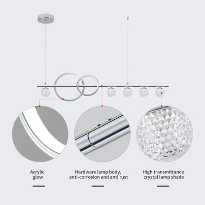 Ganeed 7-Light Dimmable LED Linear Chandelier – 120cm Modern Pendant Light