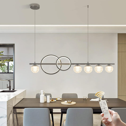Ganeed 7-Light Dimmable LED Linear Chandelier – 120cm Modern Pendant Light