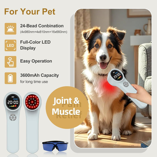 Infrared, Handheld Cold 𝐋ight - Pet Red Light 𝐓herapy Device