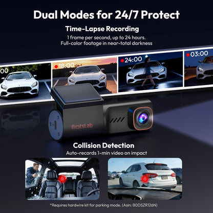 BOTSLAB HK40 Plus 4K UHD Dash Cam – 360° Rotatable