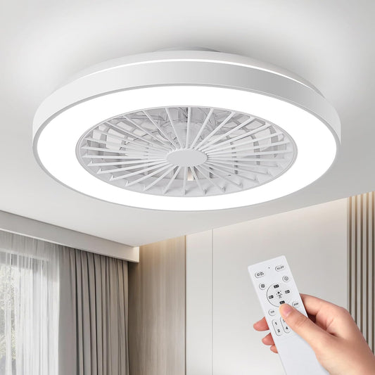 18.9" Bladeless Ceiling Fan with LED Light & Remote Control