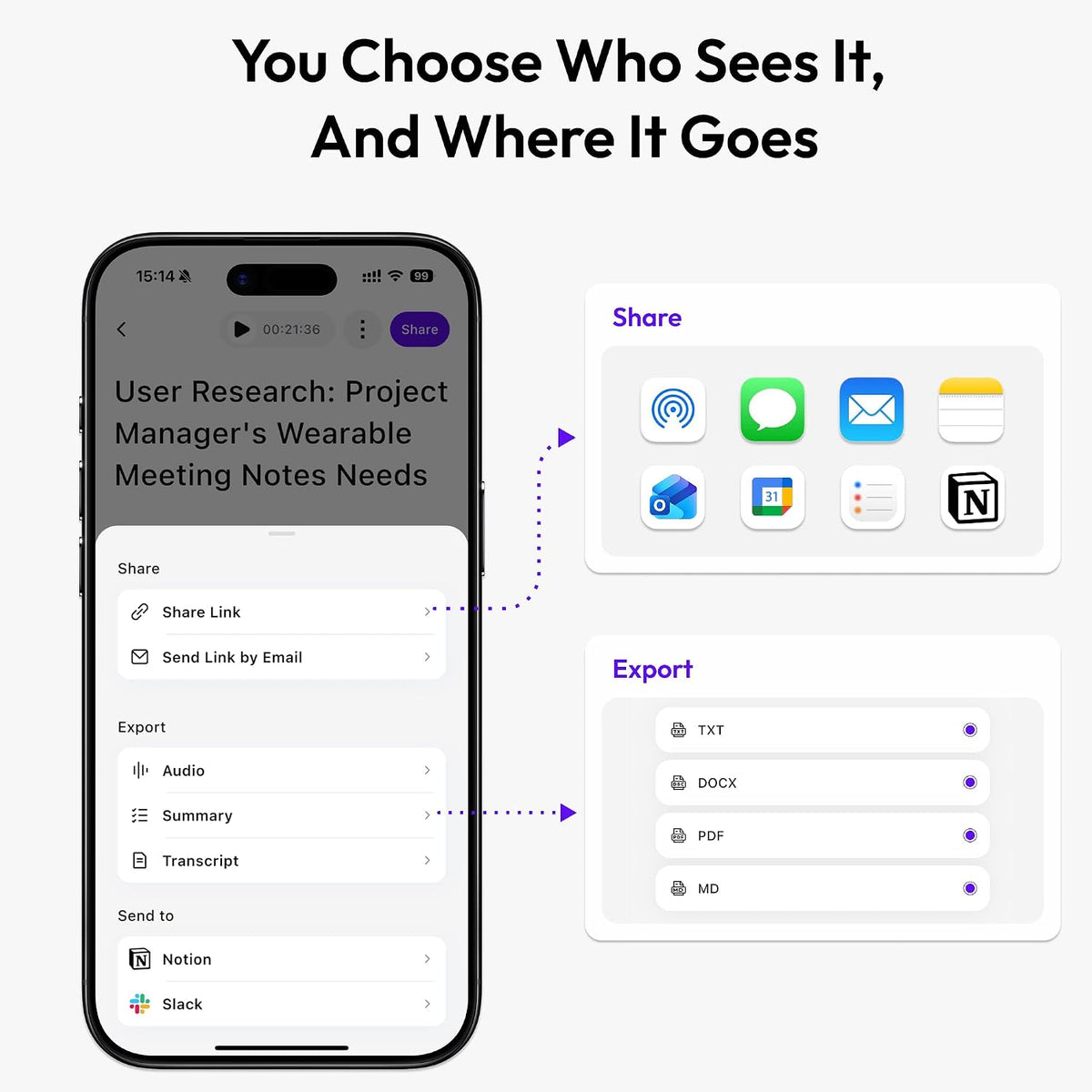 Memoket Gem Wearable AI Voice Recorder, Transcribes