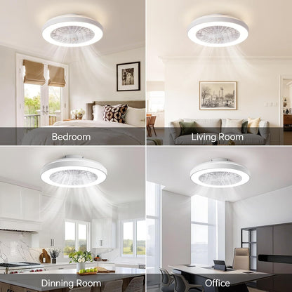 18.9" Bladeless Ceiling Fan with LED Light & Remote Control