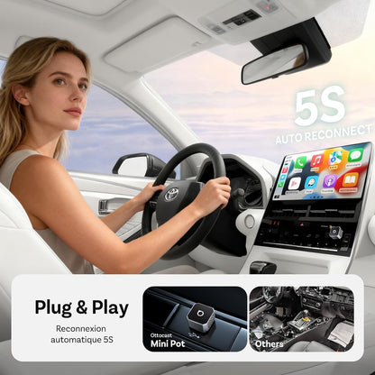 2025 2-in-1 Wireless CarPlay/ Android Auto Adapter, Converts Wired to Wireless 5GHz WiFi
