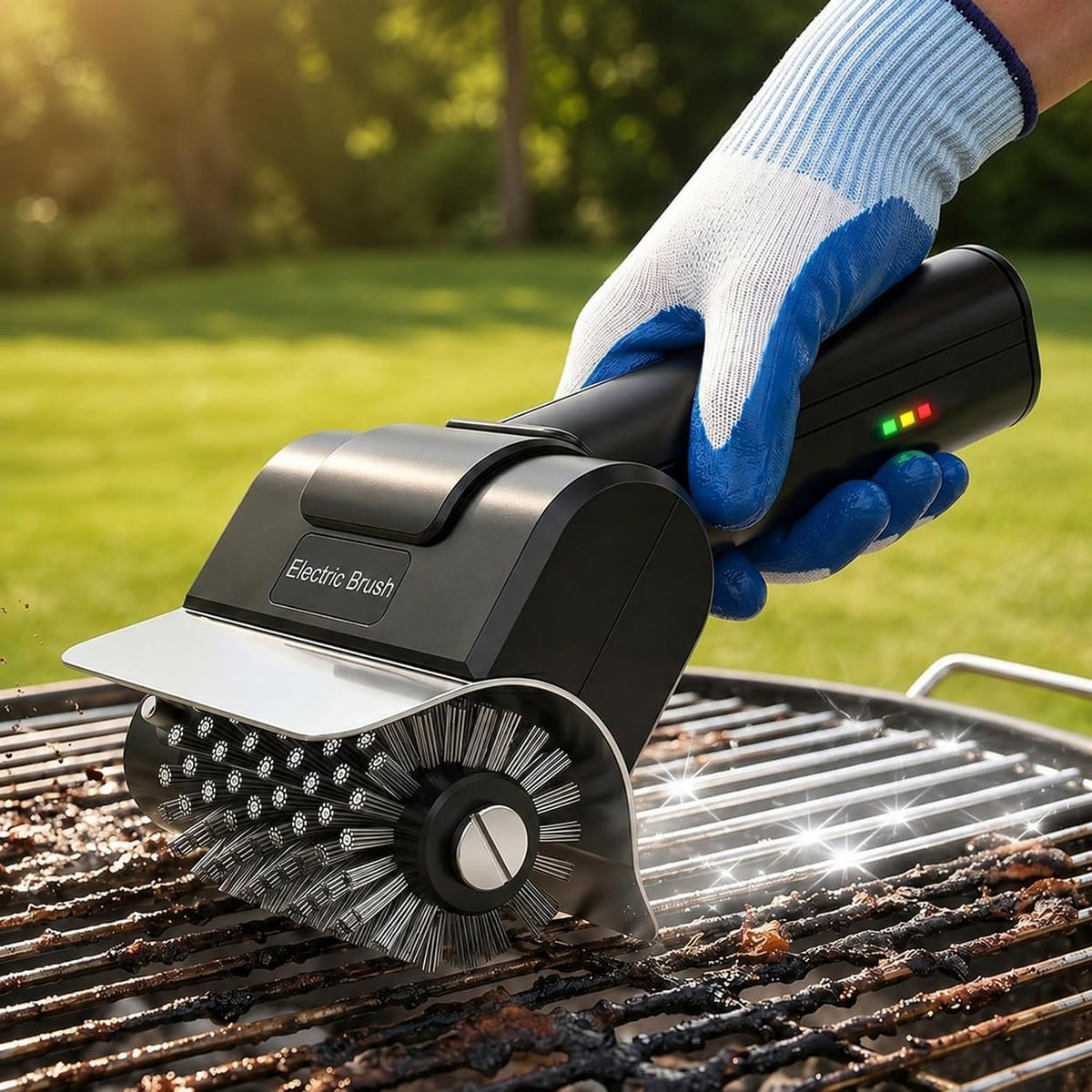 Electric BBQ Grill Brush – Rechargeable with Stainless Steel Bristles