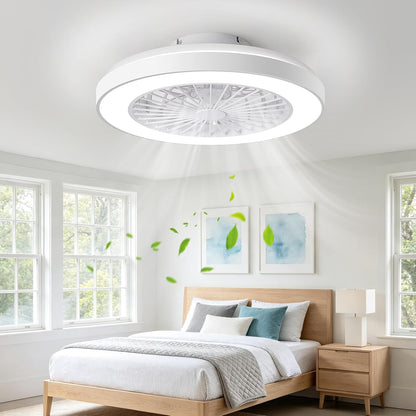 18.9" Bladeless Ceiling Fan with LED Light & Remote Control