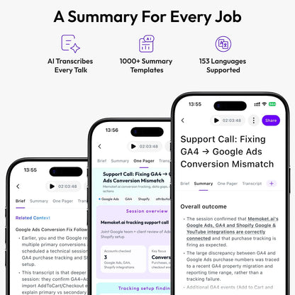 Memoket Gem Wearable AI Voice Recorder, Transcribes
