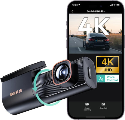BOTSLAB HK40 Plus 4K UHD Dash Cam – 360° Rotatable