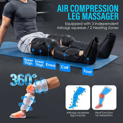 Leg Compression Massager, Foot Massager with Heat Circulation