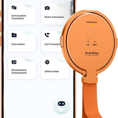 T6 AI Translator Device for Business, Travel and Learning (Orange)