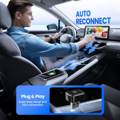 2025 2-in-1 Wireless CarPlay/ Android Auto Adapter, Converts Wired to Wireless 5GHz WiFi