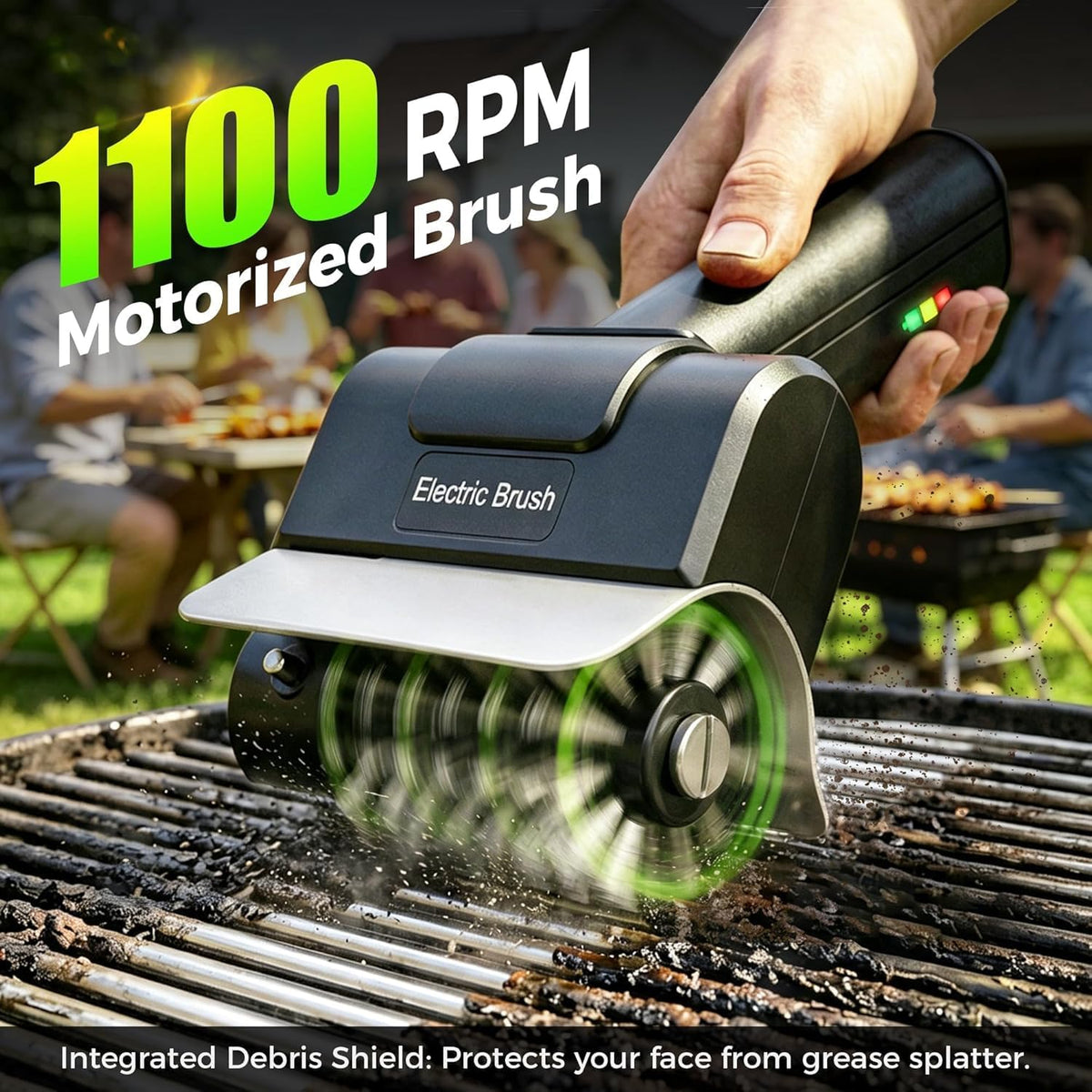 Electric BBQ Grill Brush – Rechargeable with Stainless Steel Bristles