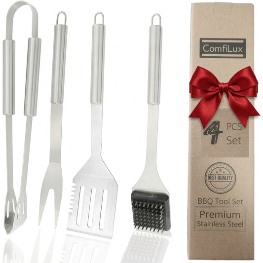 BBQ Grill Tools Set 4 Piece Stainless Steel - Premium Grilling Accessories Australia