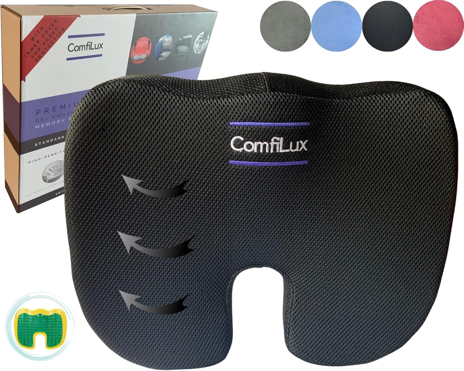 Black Gel Seat Cushion