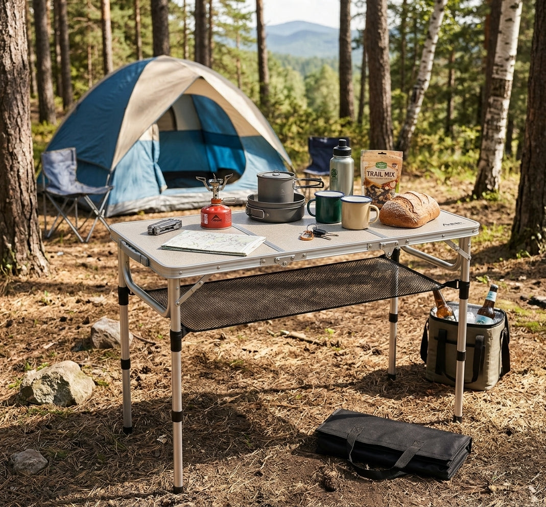 Lightweight Portable Folding Camping Table – Aluminium