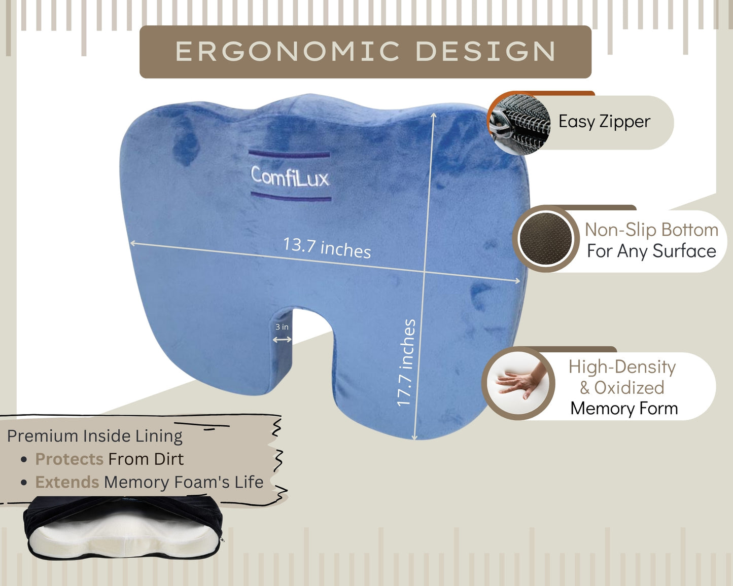 Coccyx Cushion Blue