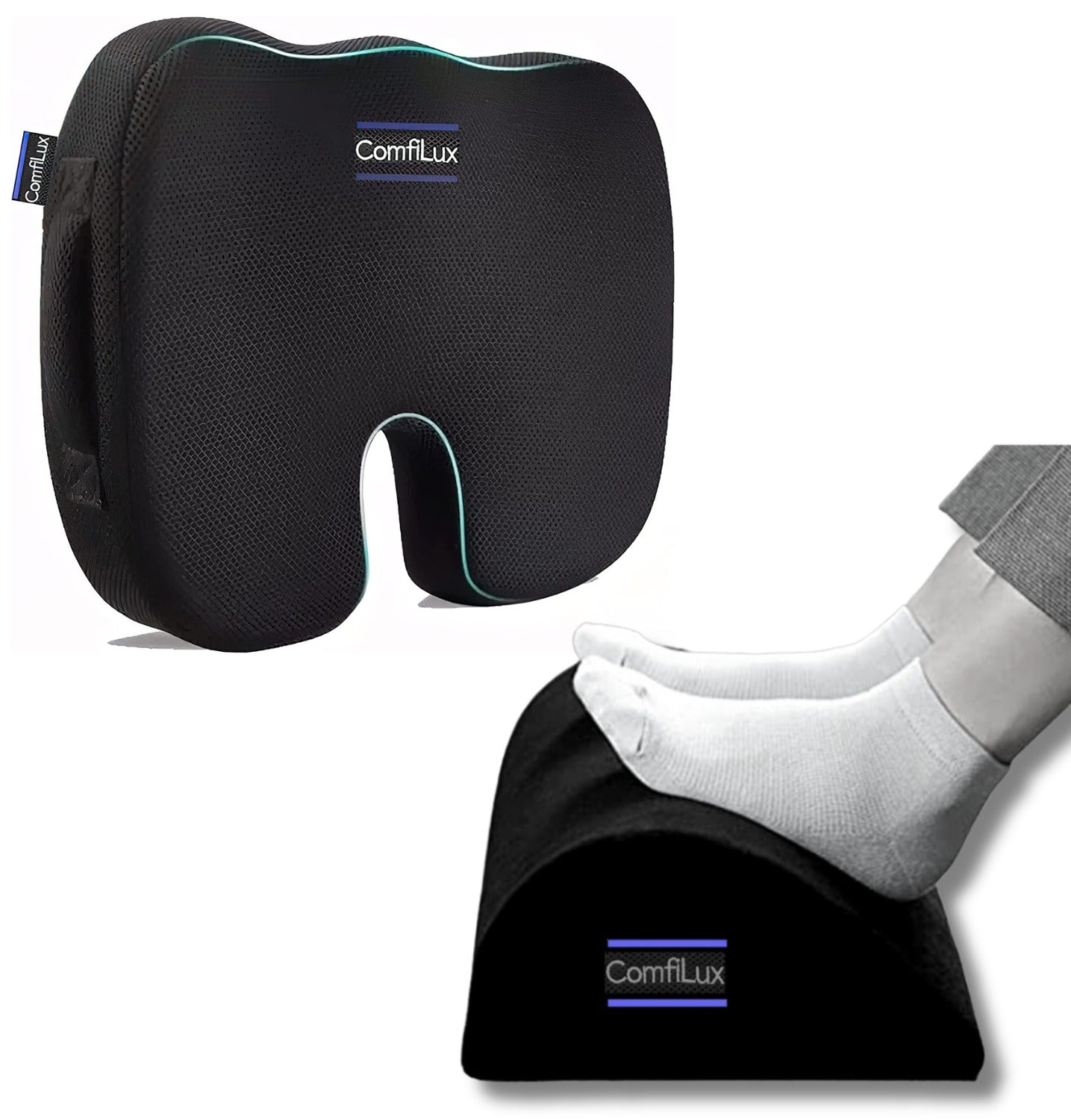 Memory Seat Cushion And Footrest Combo