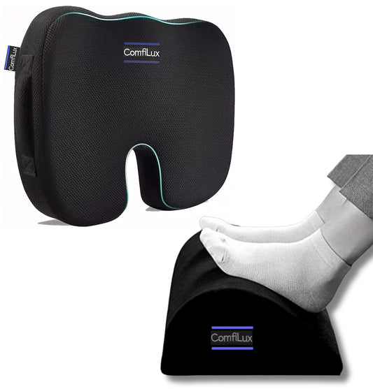 Memory Seat Cushion And Footrest Combo