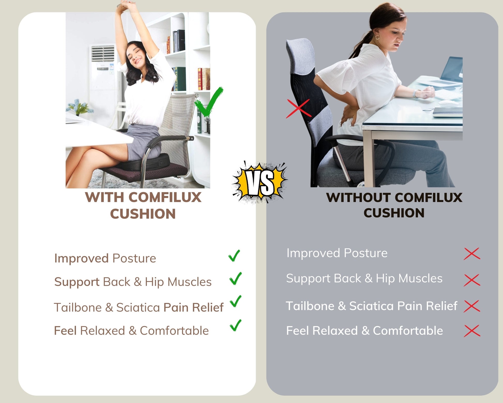 Comfilux Seat Cushion Comparison